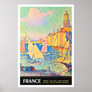 Póster Puerto de Francia, Provence, riviera francesa, St