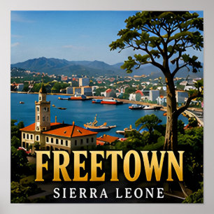 Póster Puerto de Freetown y Belleza Atlántica