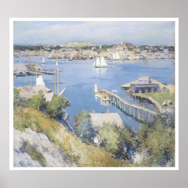 Póster Puerto de Gloucester, 1895 Willard Leroy Metcalf (Frente)