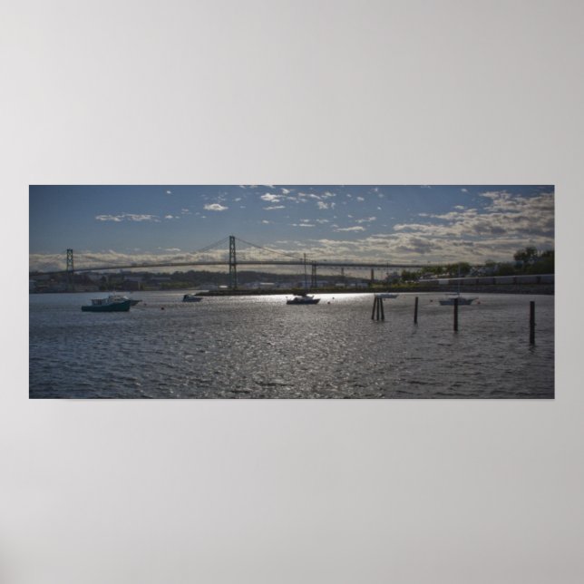 Póster Puerto de Halifax con el puente A. Murray MacKay (Frente)