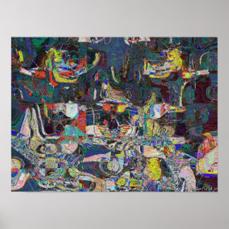 Póster Puerto de Heraklion al estilo abstracto de Hundert