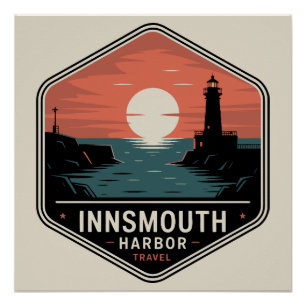 Póster Puerto de Innsmouth – Insignia de Viaje Vintage