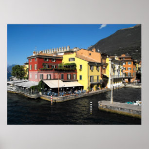 Póster Puerto de Malcesine en el lago de Garda en Italia