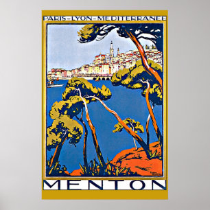 Póster Puerto de Menton Francia