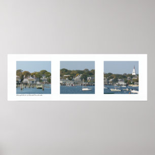 Póster Puerto de Nantucket, Triptych de Massachusetts