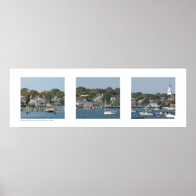 Póster Puerto de Nantucket, Triptych de Massachusetts (Frente)