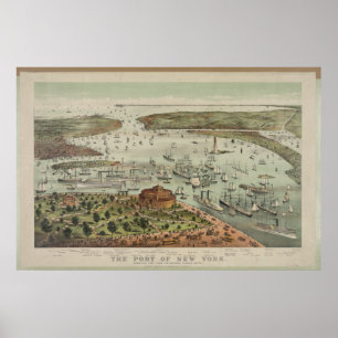 Póster Puerto de Nueva York - 1892