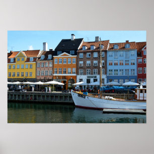 Póster Puerto de Nyhavn, Copenhague, Dinamarca