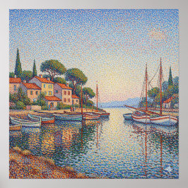 Póster Puerto de Pointillism