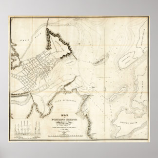 Póster Puerto de Portland 1833