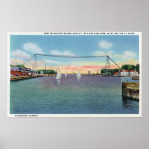 Póster Puerto de Rochester y milicia naval de NY