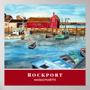 Póster Puerto de Rockport Massachusetts Nueva Inglaterra