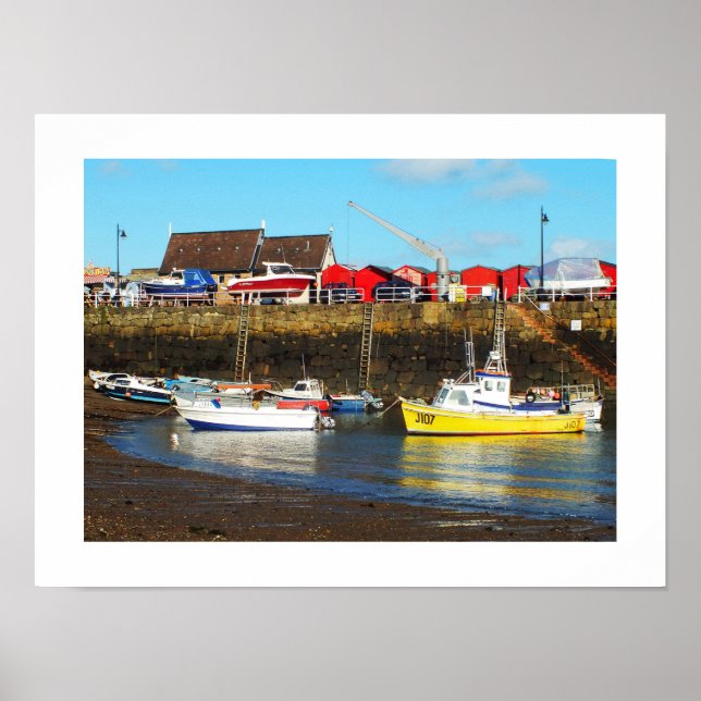 Póster puerto de Rozel con marea baja, Jersey (Frente)