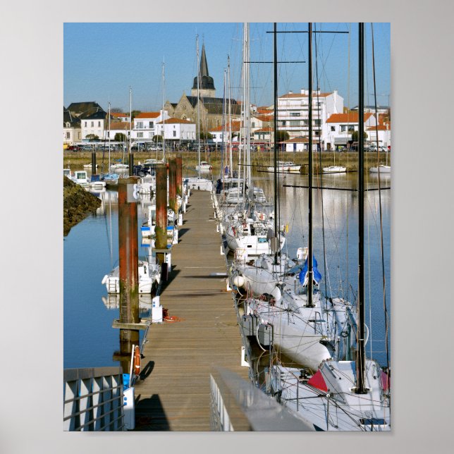 Póster Puerto de Saint-Gilles-Croix-de-Vie en Francia (Frente)