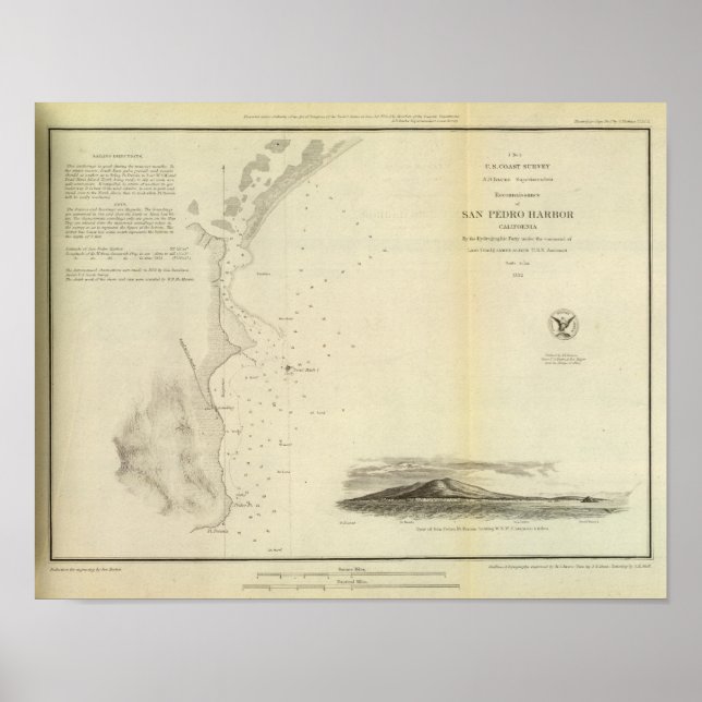 Póster Puerto de San Pedro, California (Frente)
