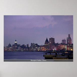Póster Puerto de Shanghai, China