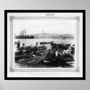 Póster Puerto de Sirkeci Estambul, Turquía 1885