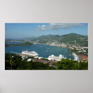 Póster Puerto de St. Thomas Islas Vírgenes Estadounidense