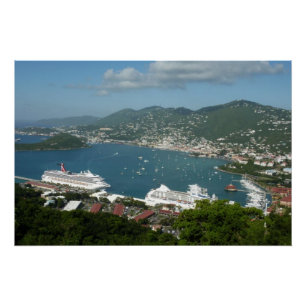 Póster Puerto de St. Thomas Islas Vírgenes Estadounidense