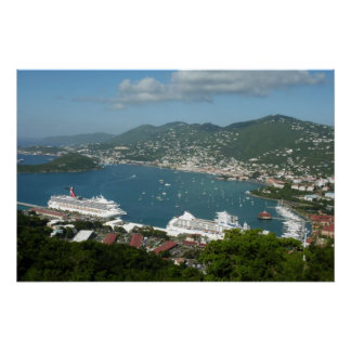 Póster Puerto de St. Thomas Islas Vírgenes Estadounidense