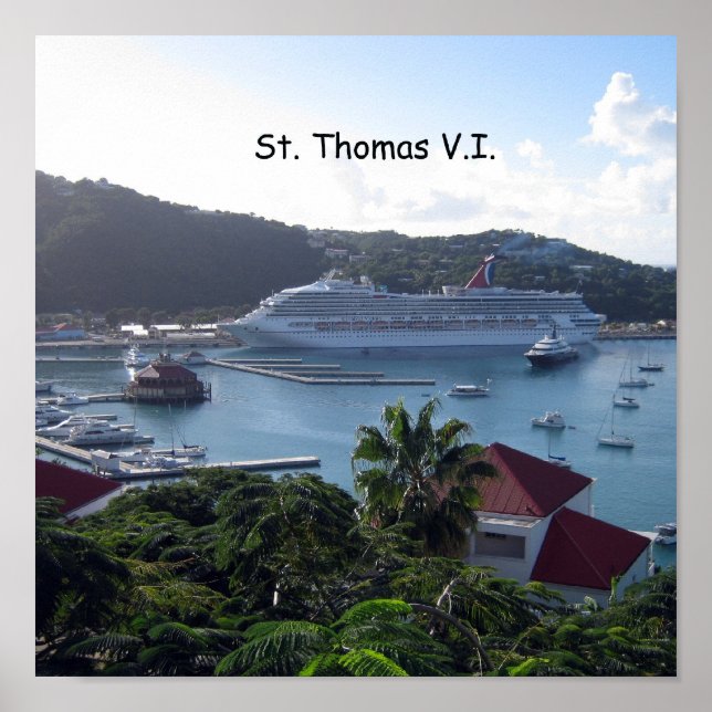 Póster Puerto de St. Thomas V.I. (Frente)