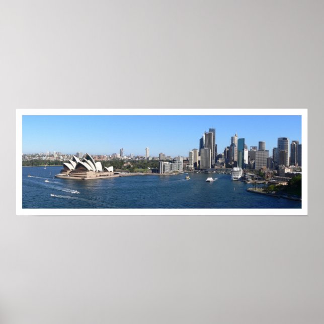 Póster Puerto de Sydney, Ópera, Skyline, Panorámico (Frente)
