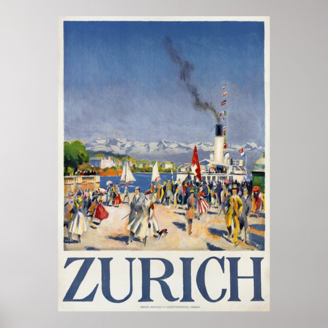 Póster Puerto de Zúrich, Suiza (Frente)