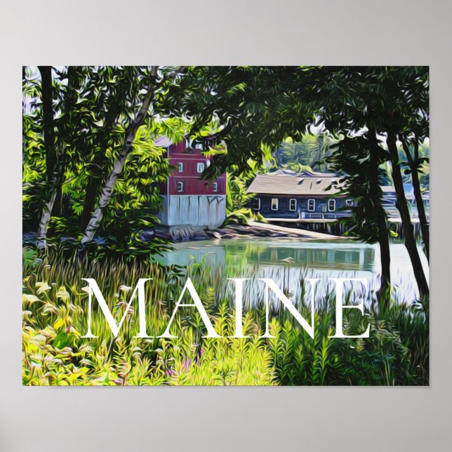 Póster Puerto del Suroeste Maine (Frente)
