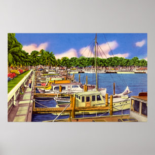Póster Puerto deportivo en fuerte Myers, la Florida