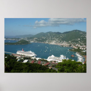 Póster Puerto en St. Thomas Islas Vírgenes de los Estados