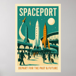 Póster Puerto espacial: Partida para el Pasado y el Futur
