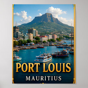 Póster Puerto Luis Puerto y vistas de isla tropical