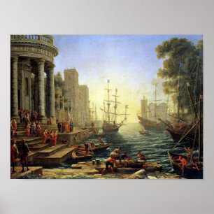 Póster Puerto marítimo con la Embarcación de Santa Ursula