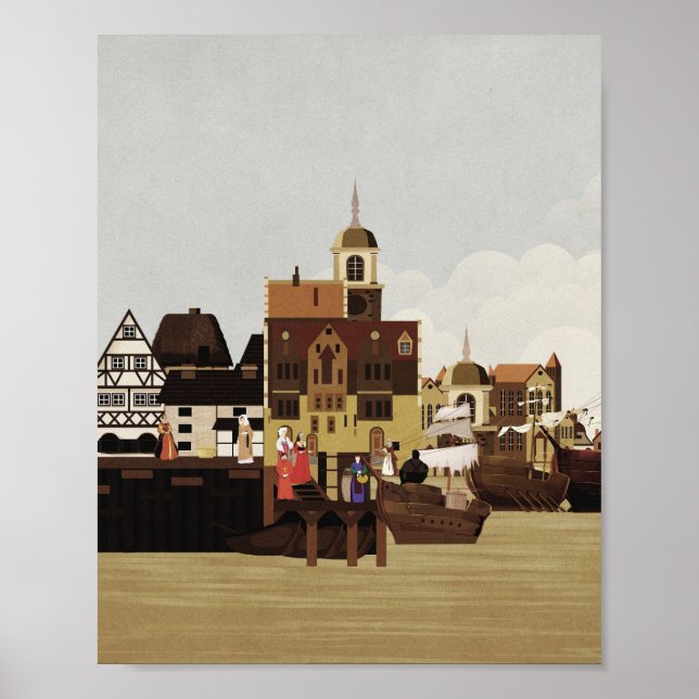 Póster Puerto Medieval (Frente)