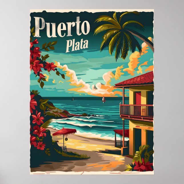 Póster Puerto Plata: Playa tropical (Frente)