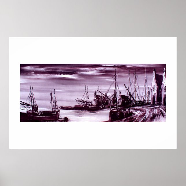 Póster Puerto por la noche (Frente)