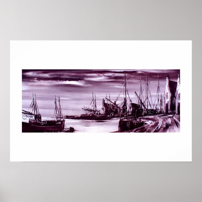 Póster Puerto por la noche (Frente)