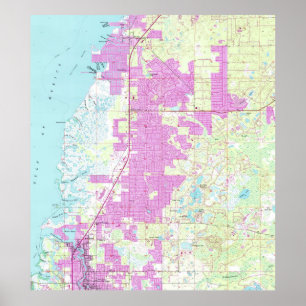 Póster Puerto Richey y nuevo mapa de Richey la Florida