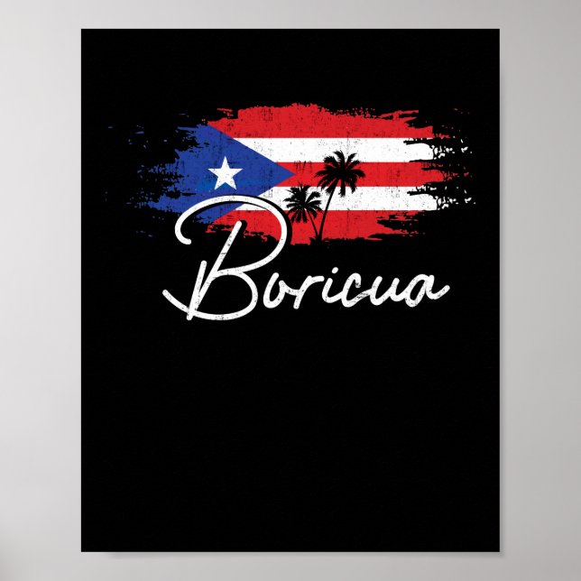 Póster Puerto Rico Boricua Orgullo de Bandera Puertorriqu (Frente)