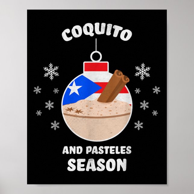 Póster Puerto Rico Christmas Coquito And Pasteles Season  (Frente)