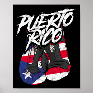 Póster Puerto Rico En Guantes De Boxeo