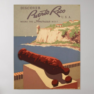 Póster Puerto Rico Estados Unidos Poster de viajes vintag
