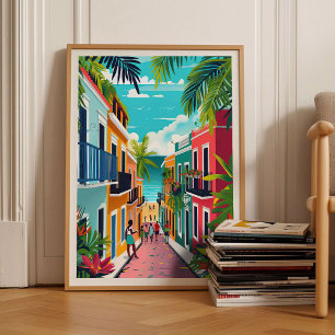 Póster Puerto Rico Imprimir Puerto Rico Ilustración Puert