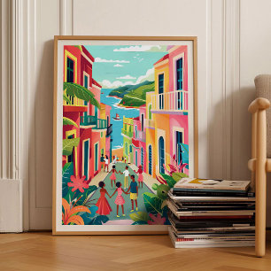 Póster Puerto Rico Imprimir Puerto Rico Ilustración Puert