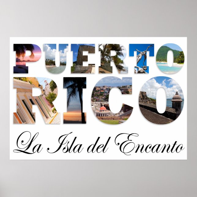 Póster Puerto Rico La Isla Del Encanto (Frente)