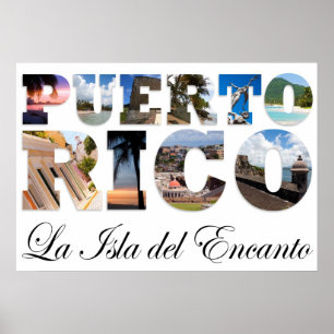 Póster Puerto Rico La Isla Del Encanto Collage