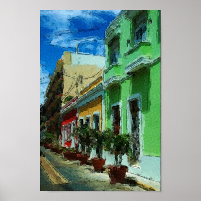 Póster Puerto Rico - Viejo San Juan (Frente)