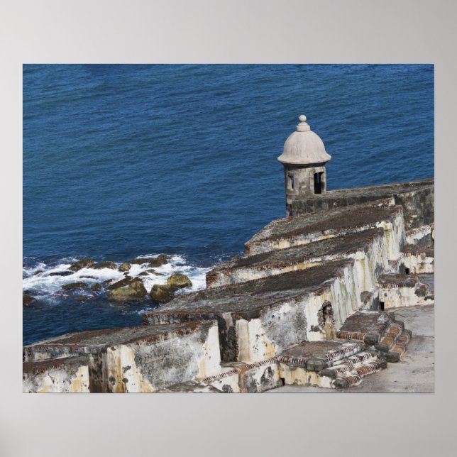 Póster Puerto Rico, Viejo San Juan, sección de El Morro (Frente)