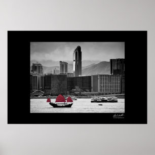Póster Puerto Victoria, Hong Kong.