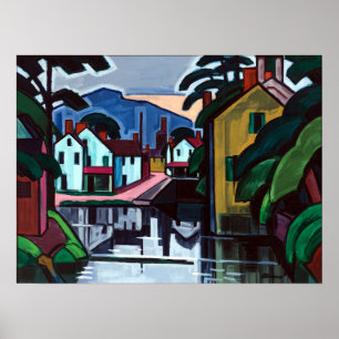 Póster Puerto viejo del canal de Óscar Bluemner